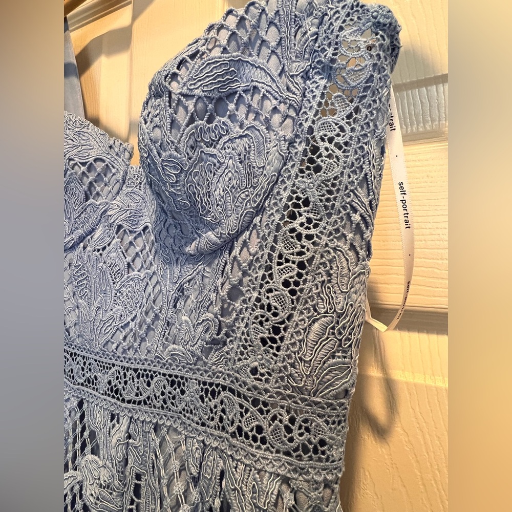 Self-Portrait Light Blue Lace Dress - Picture 5 of 9